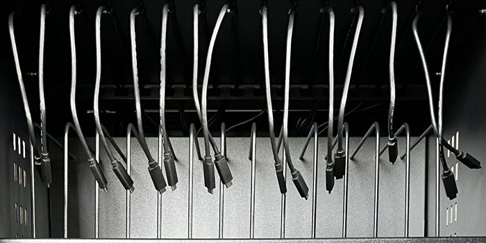 Pre-wired charging carts and stations